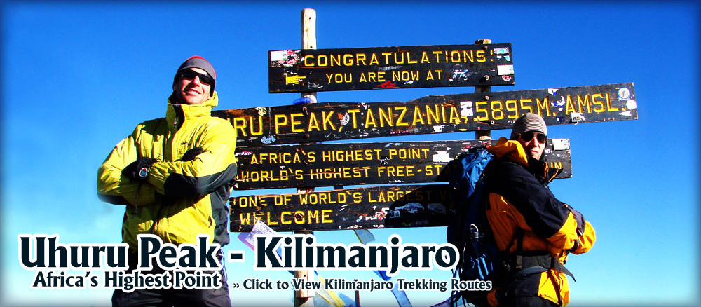 Africa's highest point - view routes to Uhuru Peak